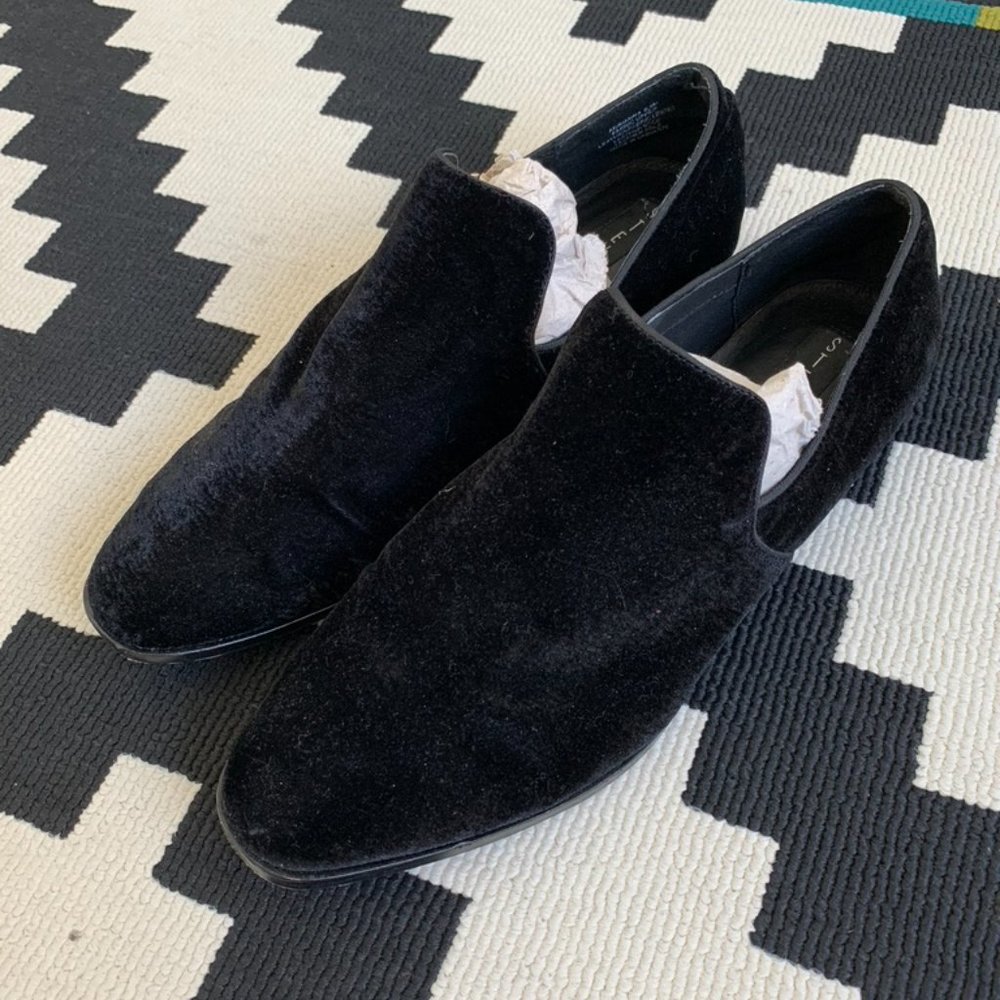 Steven by Steve Madden Black Velvet Loafers